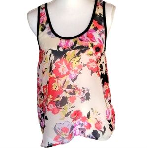 Vintage 90s, Y2K | Wet Seal | Sheer floral blouse with tie in back | Siz…